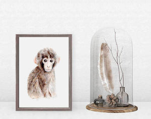 Baby Monkey Portrait - Mini Framed Canvas-Mini Framed Canvas-Jack and Jill Boutique