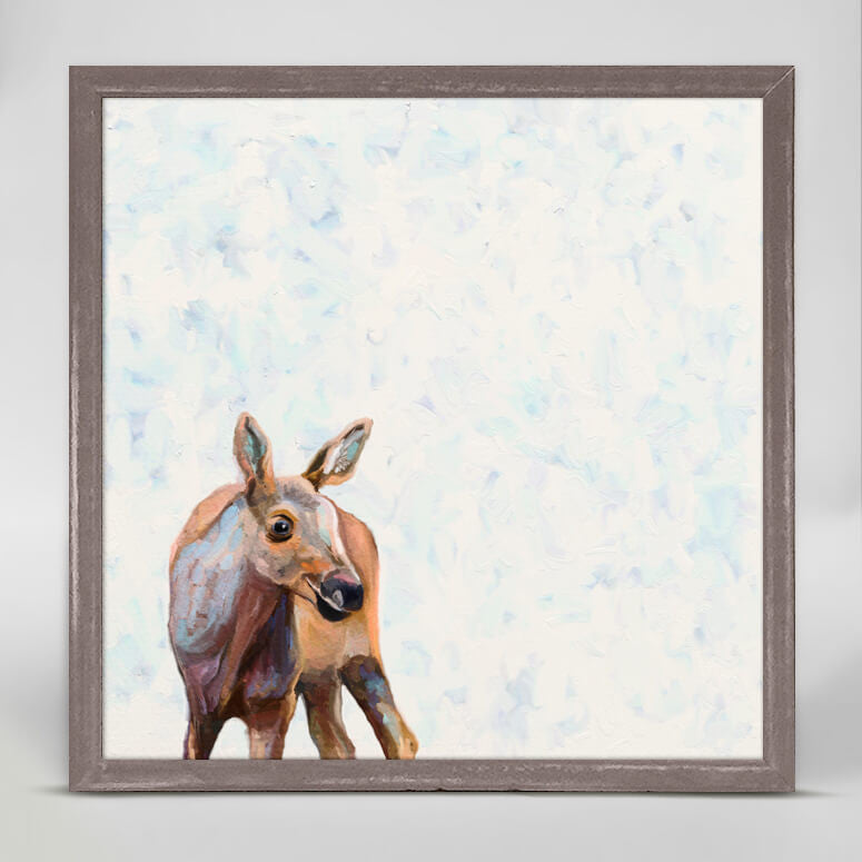Baby Moose - Mini Framed Canvas-Mini Framed Canvas-Jack and Jill Boutique
