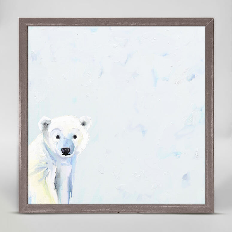 Baby Polar Bear - Mini Framed Canvas-Mini Framed Canvas-Jack and Jill Boutique