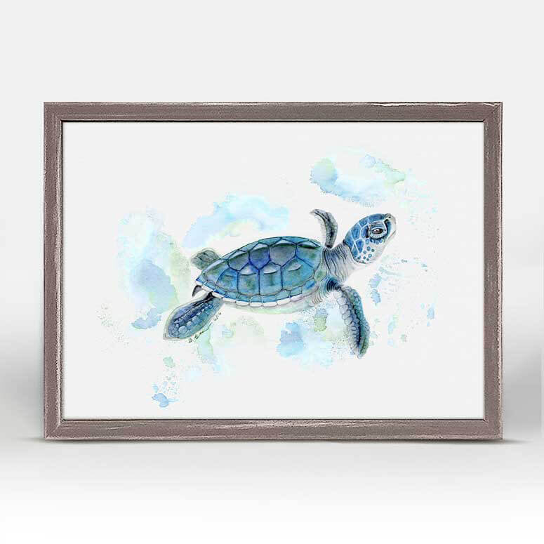 Baby Sea Turtle Portrait - Mini Framed Canvas-Mini Framed Canvas-Jack and Jill Boutique