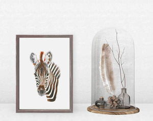 Baby Zebra Portrait - Mini Framed Canvas-Mini Framed Canvas-Jack and Jill Boutique