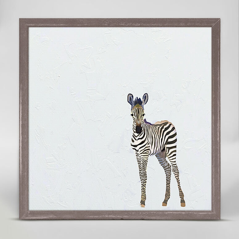 Baby Zebra - Mini Framed Canvas-Mini Framed Canvas-Jack and Jill Boutique