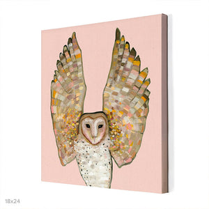 Barn Owl On Coral Wall Art-Wall Art-Jack and Jill Boutique