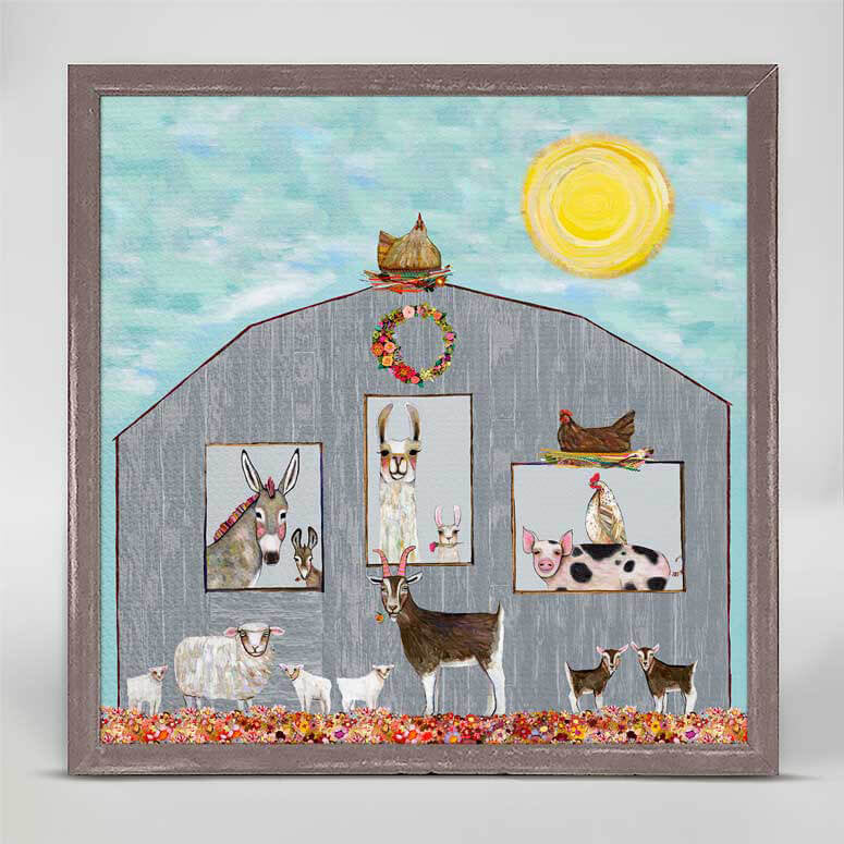Barn Party - Mini Framed Canvas-Mini Framed Canvas-Jack and Jill Boutique