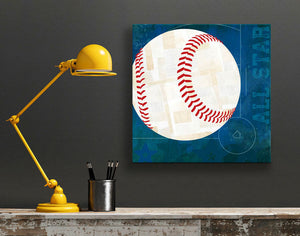 Baseball All Star - Blue Wall Art-Wall Art-Jack and Jill Boutique