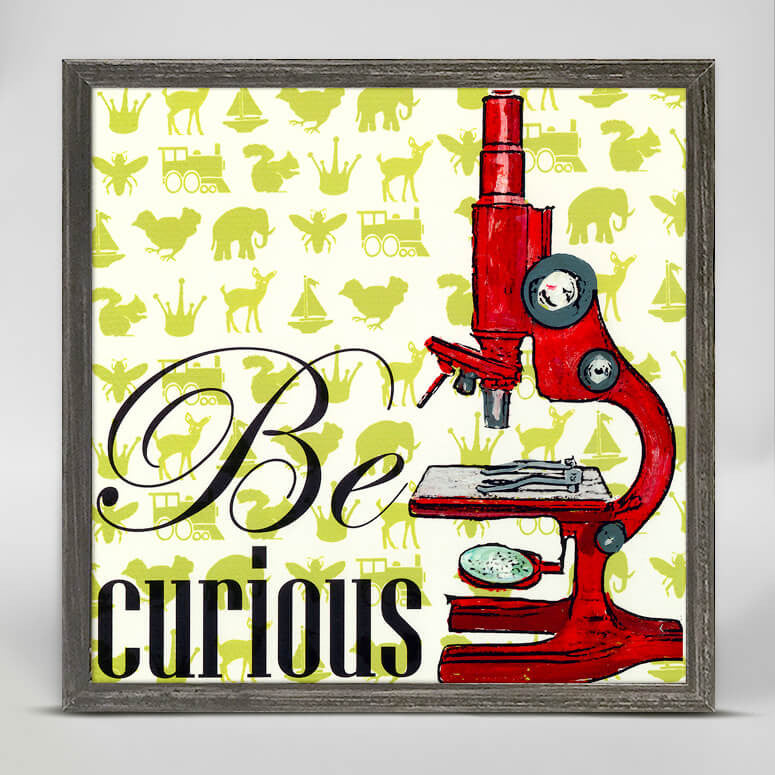 Be Curious - Mini Framed Canvas-Mini Framed Canvas-Jack and Jill Boutique