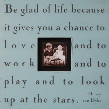 Handmade Wood Photobox with quote "Be Glad of Life"-Photoboxes-Jack and Jill Boutique