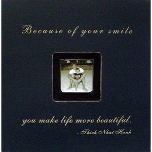 Handmade Wood Photobox with quote "Because of Your Smile"-Photoboxes-Jack and Jill Boutique