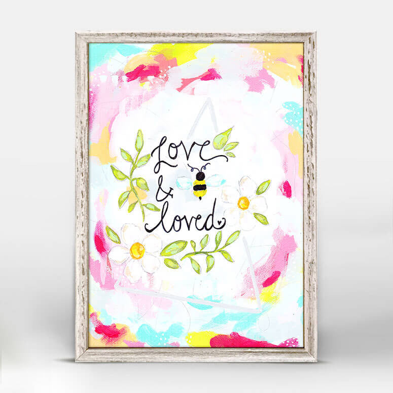 Bee Loved - Mini Framed Canvas-Mini Framed Canvas-Jack and Jill Boutique