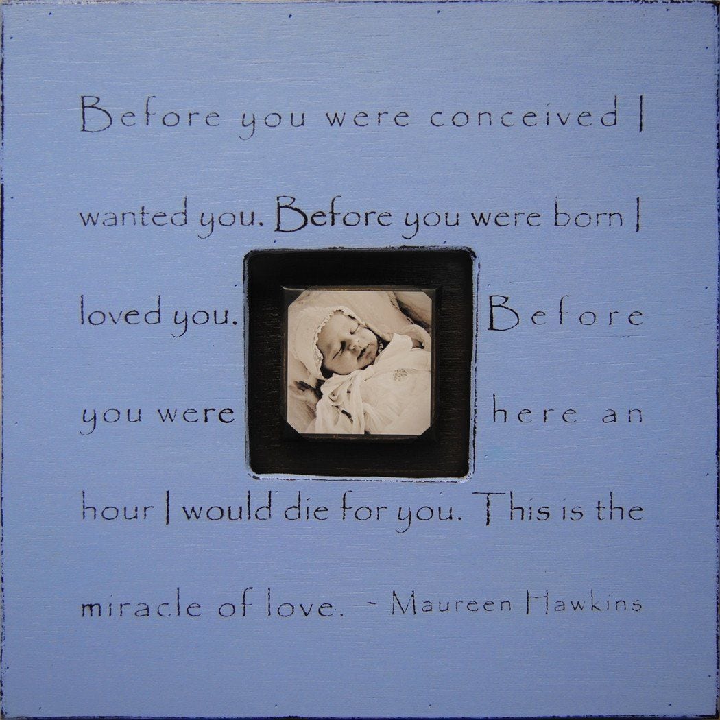 Handmade Wood Photobox with quote "Before You Were Conceived"-Photoboxes-Jack and Jill Boutique
