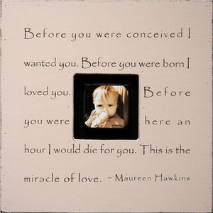 Handmade Wood Photobox with quote "Before You Were Conceived"-Photoboxes-Jack and Jill Boutique
