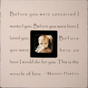 Handmade Wood Photobox with quote "Before You Were Conceived"-Photoboxes-Default-Jack and Jill Boutique