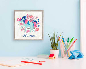Believe In Unicorns - Mini Framed Canvas-Mini Framed Canvas-Jack and Jill Boutique