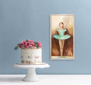 Belle of the Ballet - Green Mini Framed Canvas-Mini Framed Canvas-Jack and Jill Boutique