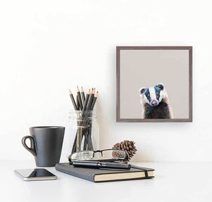 Bemused Badger - Mini Framed Canvas-Mini Framed Canvas-Jack and Jill Boutique