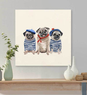 Best Friend - 3 French Pugs Wall Art-Wall Art-Jack and Jill Boutique