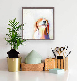 Best Friend - Beagle Grin Mini Framed Canvas-Mini Framed Canvas-Jack and Jill Boutique