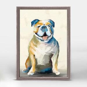 Best Friend - Bulldog On Cream Mini Framed Canvas-Mini Framed Canvas-Jack and Jill Boutique
