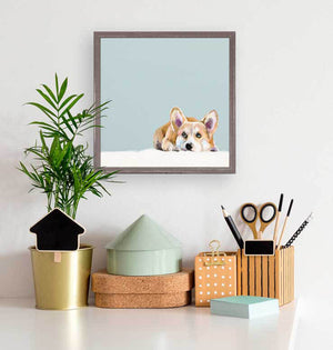 Best Friend - Contemplative Corgi Mini Framed Canvas-Mini Framed Canvas-Jack and Jill Boutique