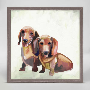 Best Friend - Dachshund Duo Mini Framed Canvas-Mini Framed Canvas-Jack and Jill Boutique