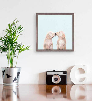 Best Friend - Golden Pup Kisses Mini Framed Canvas-Mini Framed Canvas-Jack and Jill Boutique