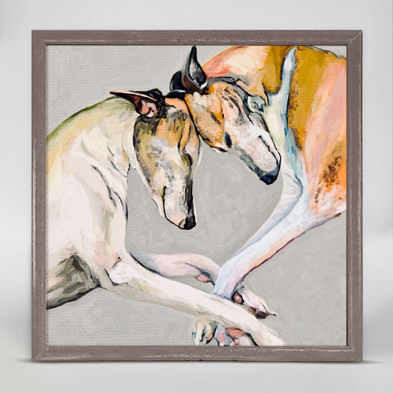 Best Friend - Greyhounds Mini Framed Canvas-Mini Framed Canvas-Jack and Jill Boutique