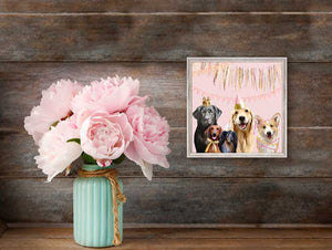 Best Friend - Party Pups Mini Framed Canvas-Mini Framed Canvas-Jack and Jill Boutique