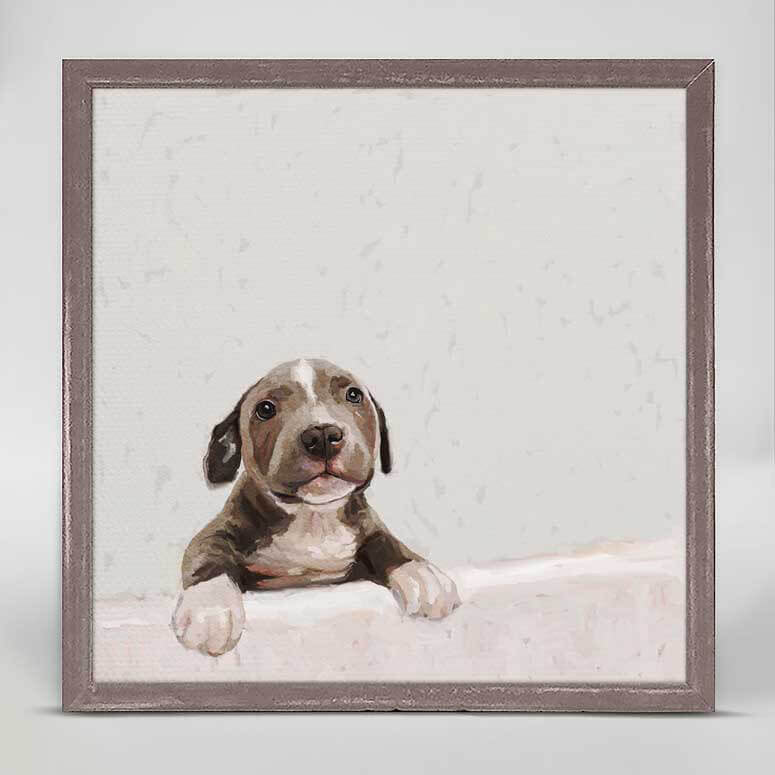 Best Friend - Pit Bull Pup Mini Framed Canvas-Mini Framed Canvas-Jack and Jill Boutique
