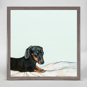 Best Friend - Side Eyed Dachshund Mini Framed Canvas-Mini Framed Canvas-Jack and Jill Boutique