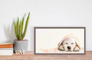 Best Friend - Sleeping Yellow Lab Puppy Mini Framed Canvas-Mini Framed Canvas-Jack and Jill Boutique