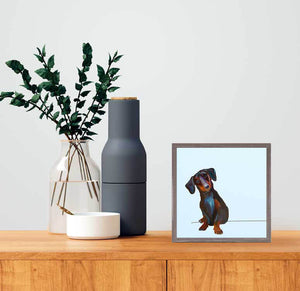 Best Friend - Tippy The Dachshund Mini Framed Canvas-Mini Framed Canvas-Jack and Jill Boutique