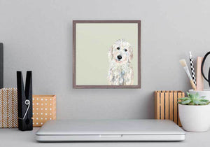 Best Friend - White Golden Doodle Mini Framed Canvas-Mini Framed Canvas-Jack and Jill Boutique