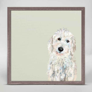 Best Friend - White Golden Doodle Mini Framed Canvas-Mini Framed Canvas-Jack and Jill Boutique