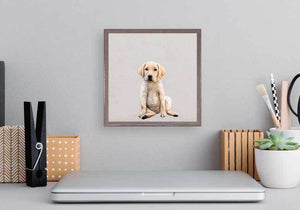 Best Friend - Yellow Lab Pup Mini Framed Canvas-Mini Framed Canvas-Jack and Jill Boutique