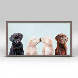 Best Friends - Retriever Pup Row Close Up Mini Framed Canvas-Mini Framed Canvas-Jack and Jill Boutique