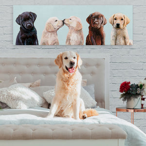 Best Friends - Retriever Pup Row Wall Art-Wall Art-36x12 Canvas-Jack and Jill Boutique
