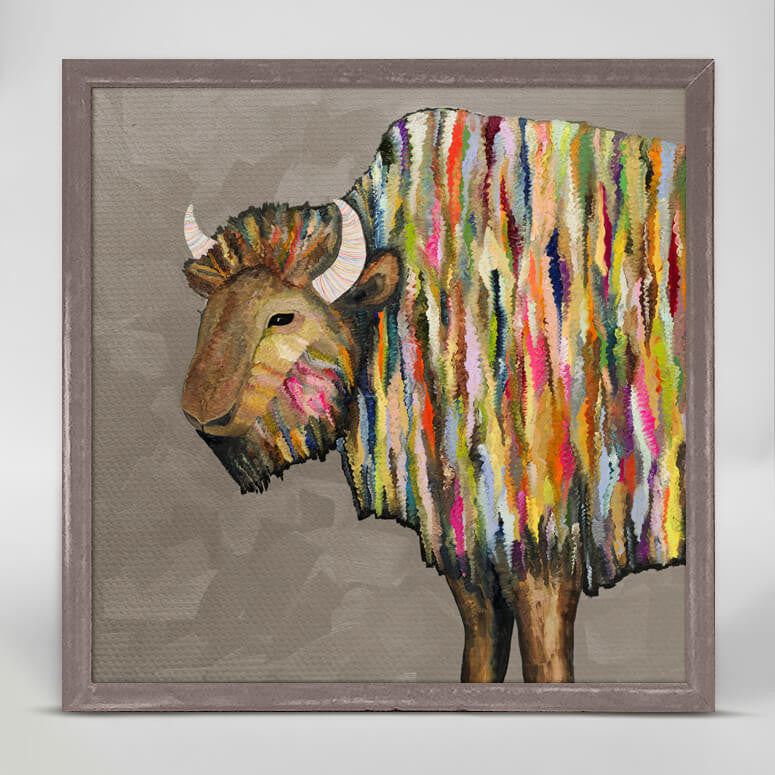 Bison on Putty - Mini Framed Canvas-Mini Framed Canvas-Jack and Jill Boutique
