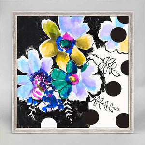 Black And White Floral II Mini Framed Canvas-mini framed canvas-Jack and Jill Boutique