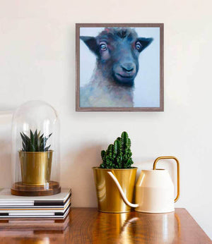 Black And White Sheep - Mini Framed Canvas-Mini Framed Canvas-Jack and Jill Boutique