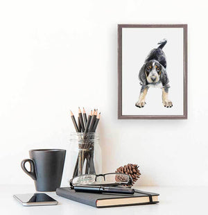 Bluetick Coonhound Portrait - Mini Framed Canvas-Mini Framed Canvas-Jack and Jill Boutique