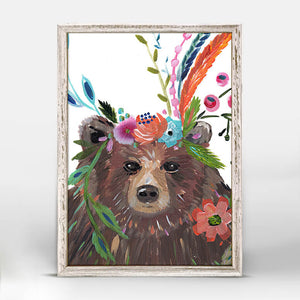 Boho Bear - Mini Framed Canvas-Mini Framed Canvas-Jack and Jill Boutique