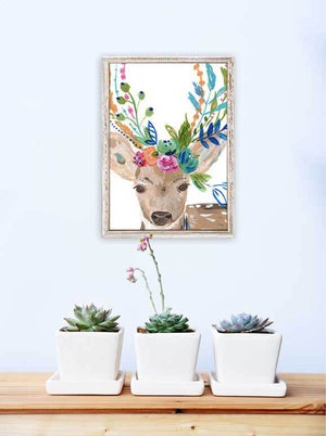 Boho Deer - Mini Framed Canvas-Mini Framed Canvas-Jack and Jill Boutique