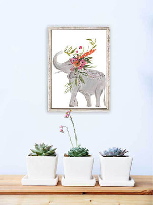 Boho Elephant Standing - Mini Framed Canvas-Mini Framed Canvas-Jack and Jill Boutique