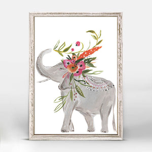 Boho Elephant Standing - Mini Framed Canvas-Mini Framed Canvas-Jack and Jill Boutique