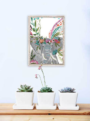 Boho Elephant - Mini Framed Canvas-Mini Framed Canvas-Jack and Jill Boutique