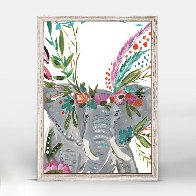 Boho Elephant - Mini Framed Canvas-Mini Framed Canvas-Jack and Jill Boutique