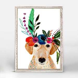 Boho Golden Dog - Mini Framed Canvas-Mini Framed Canvas-Jack and Jill Boutique