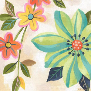 Bold Floral - Blue and Lime | Canvas Wall Art-Canvas Wall Art-Jack and Jill Boutique