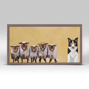 Border Collie and Crew - Mini Framed Canvas-Mini Framed Canvas-Jack and Jill Boutique