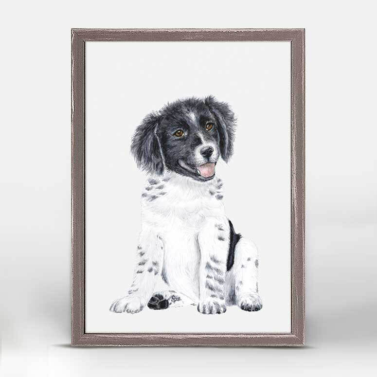Border Collie Pup Portrait - Mini Framed Canvas-Mini Framed Canvas-Jack and Jill Boutique